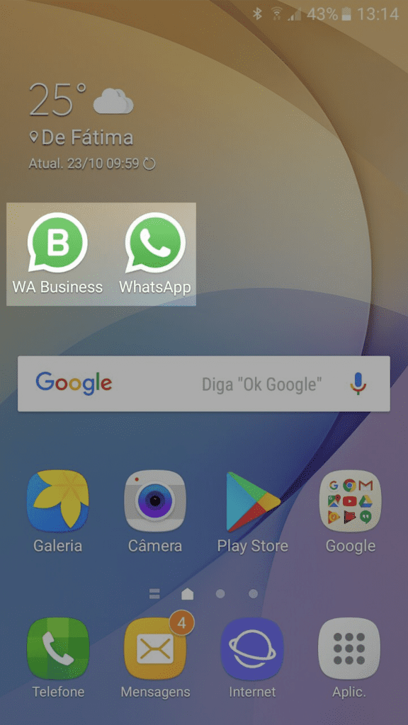 icone do whatsapp business e whatsapp pessoal