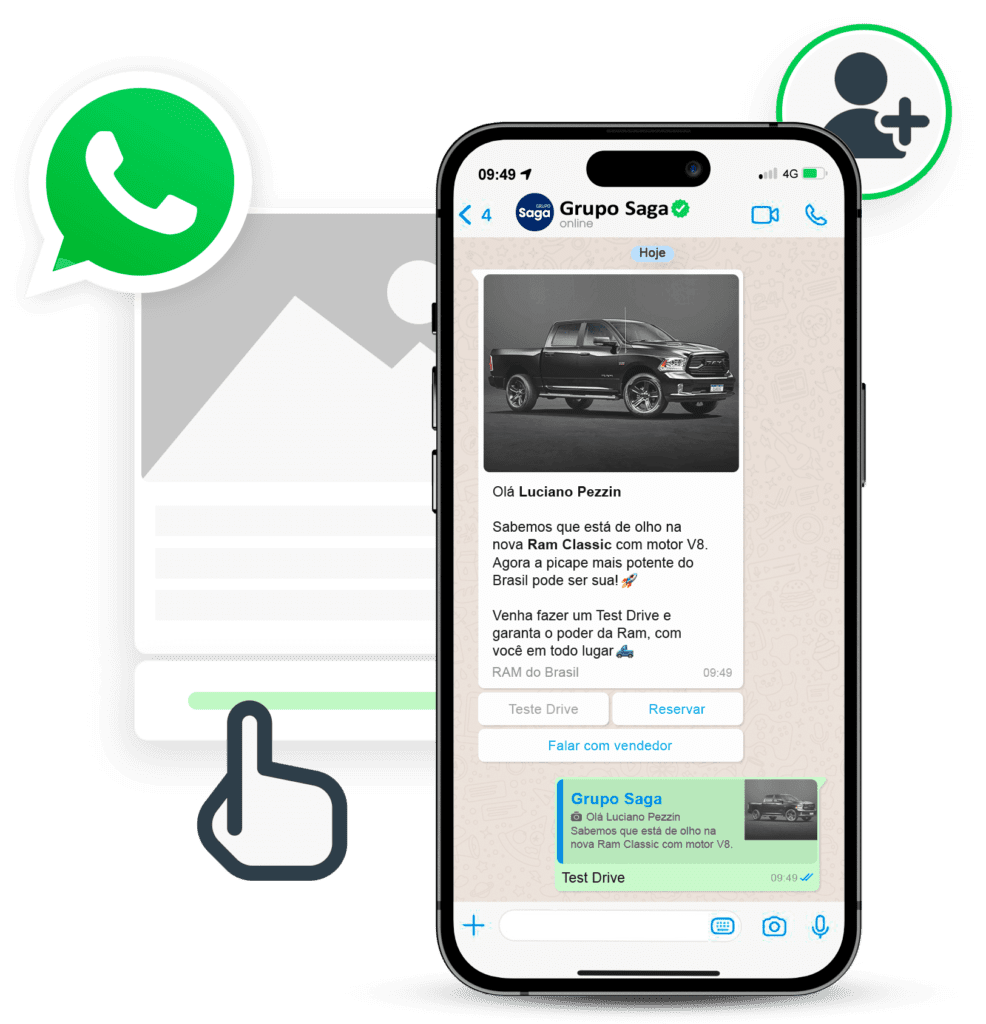 Modelo de Mensagem do Whatsapp Business API Cloud Comercial com a função de botões e rodapé