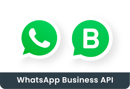 Logos do WhatsApp e WhatsApp Business API, demonstrando compatibilidade com contas gerenciadas por brokers oficiais.