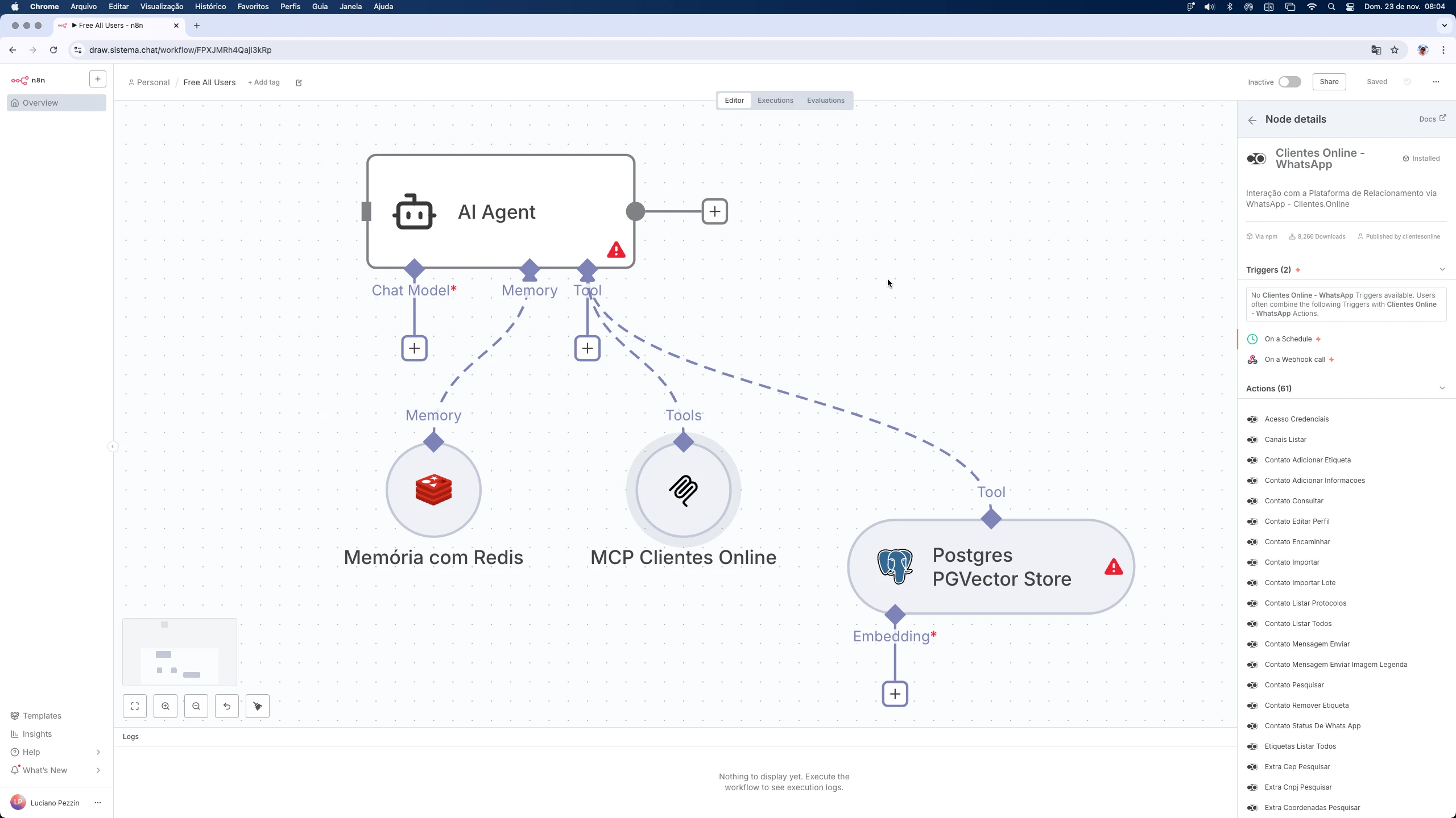 Servidores MCP para WhatsApp: Nodes n8n, Agentes de IA, APIs.